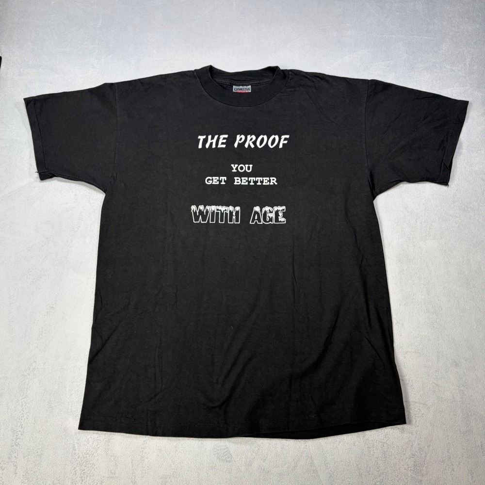 Vintage 1993 Oneita Power-T Caesars Palace 50th Birthday T-Shirt Black XL USA